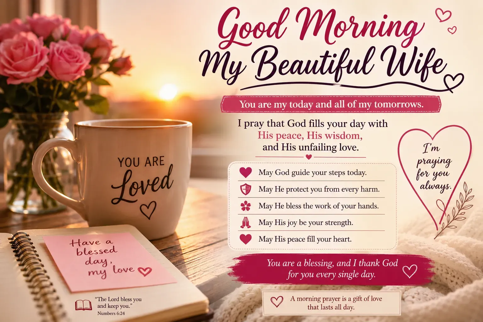 good morning message with prayers for my wife