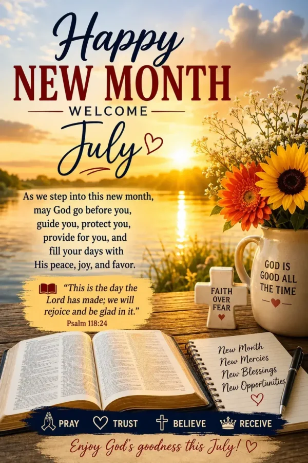 happy new month prayers for july