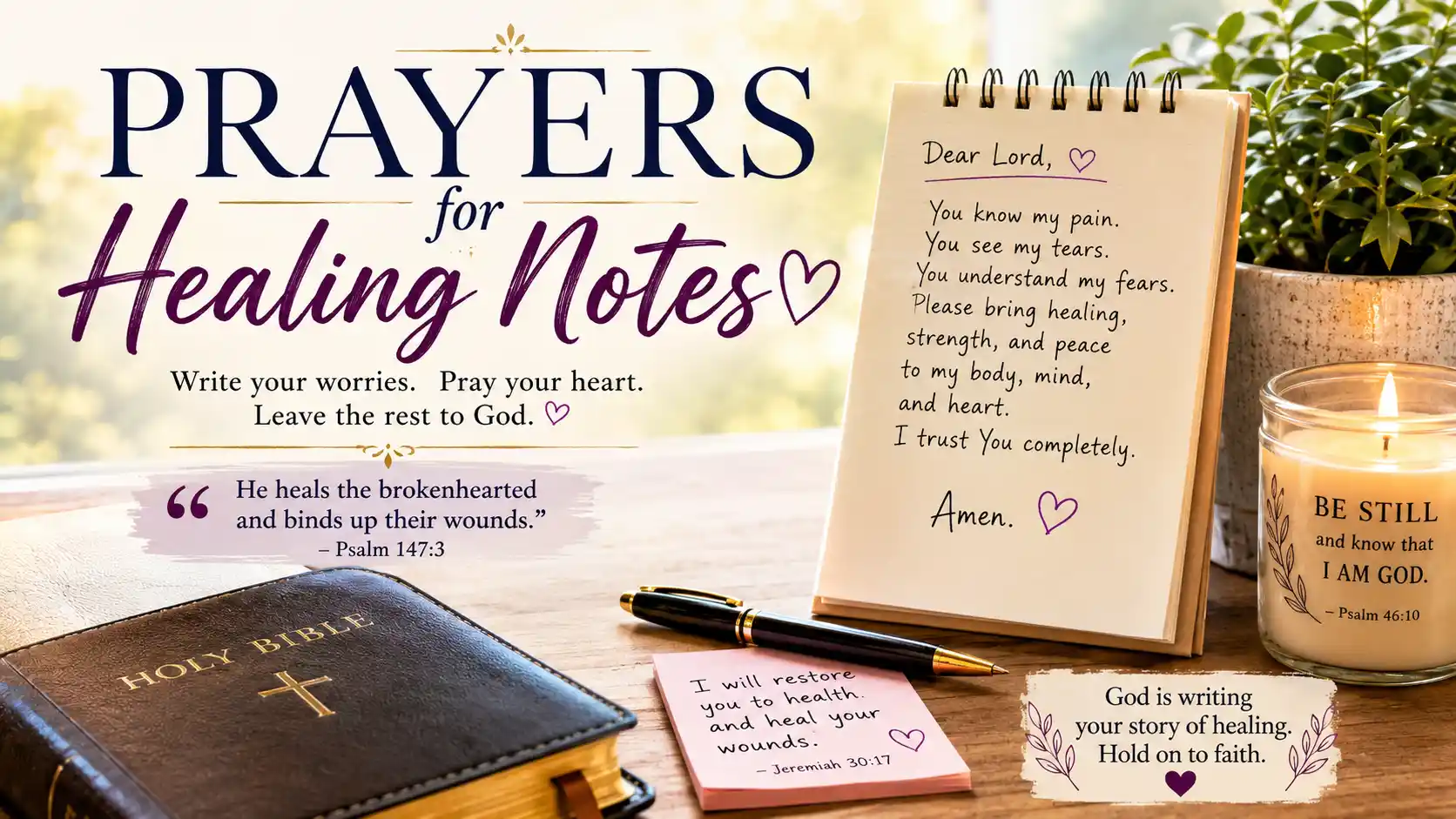prayers for healing notes
