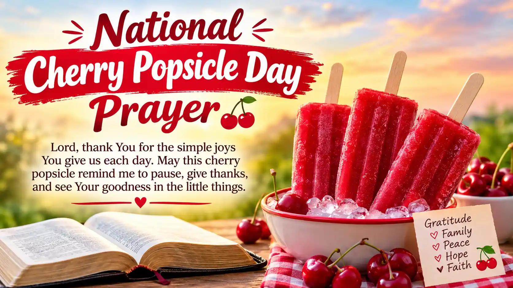 National Cherry Popsicle Day Prayer